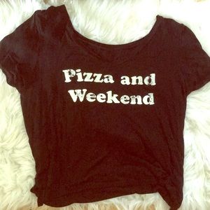 Pizza and weekend slouchy tee